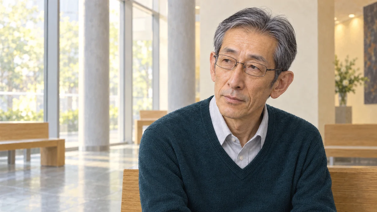 相手の話を聞きながら言葉を選ぶ男性
